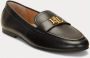Ralph Lauren Zwarte Leren Platte Schoenen Logo Voorkant Black Dames - Thumbnail 6