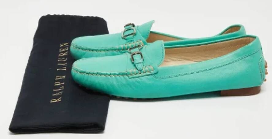 Ralph Lauren Pre-owned Leather flats Green Dames