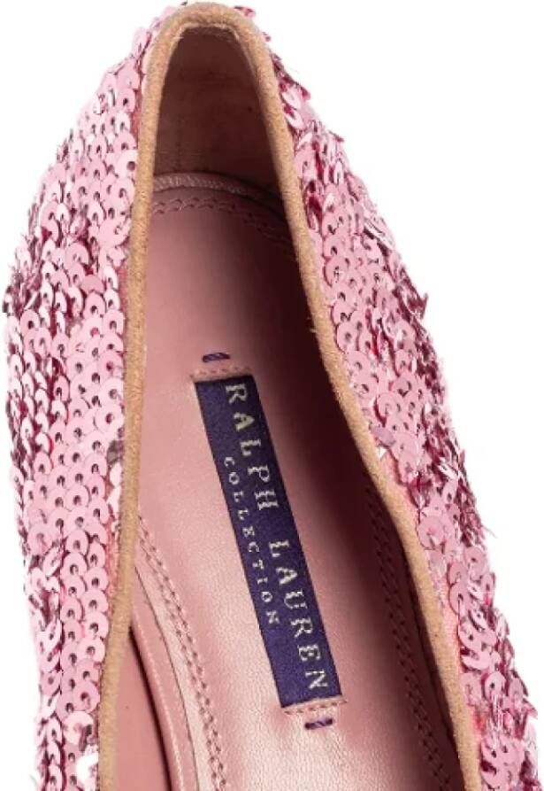 Ralph Lauren Pre-owned Leather flats Pink Dames