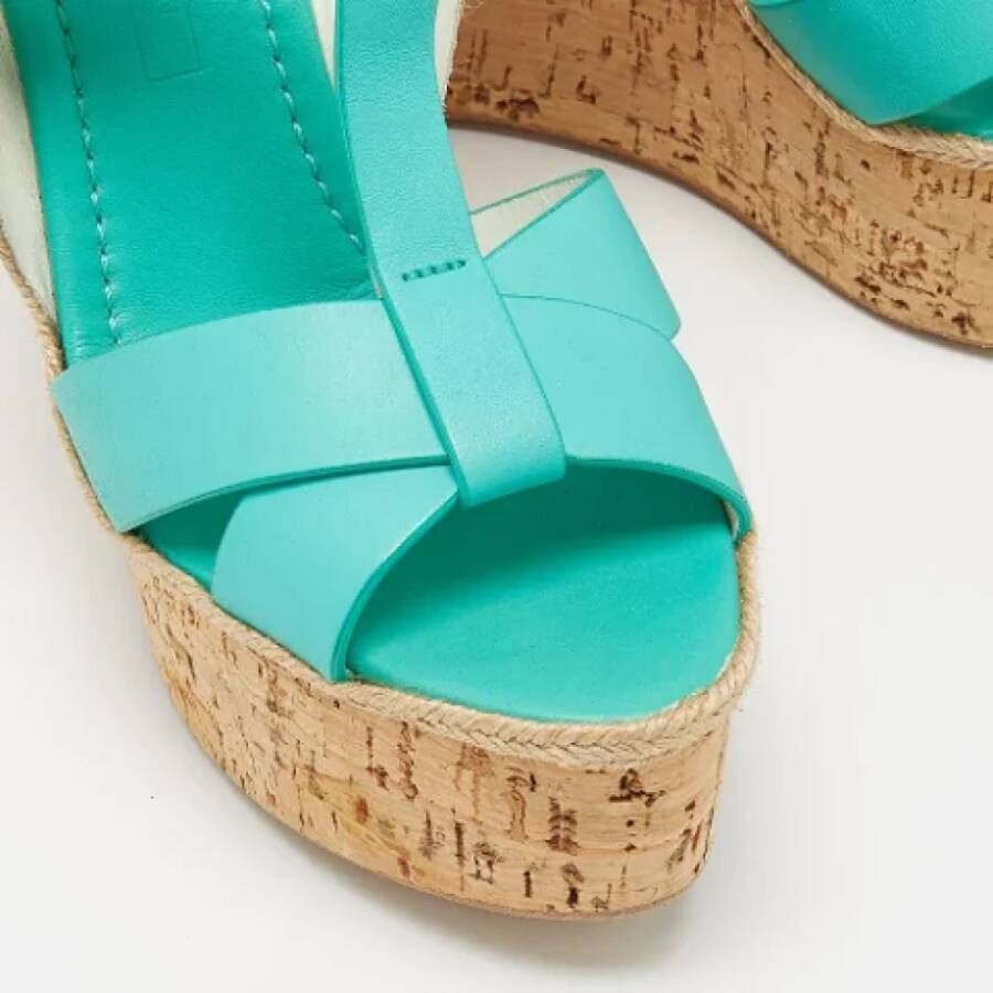 Ralph Lauren Pre-owned Leather sandals Blue Dames