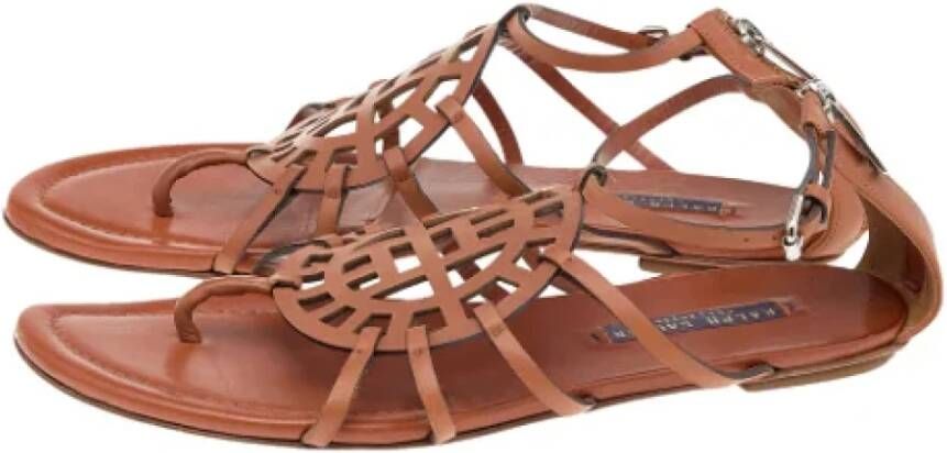 Ralph Lauren Pre-owned Leather sandals Brown Dames