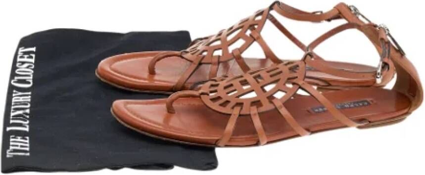 Ralph Lauren Pre-owned Leather sandals Brown Dames