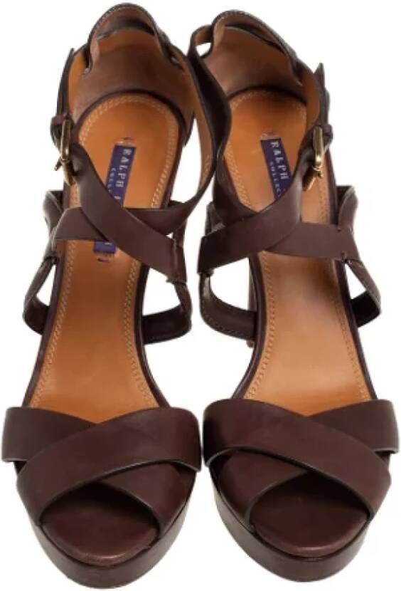 Ralph Lauren Pre-owned Leather sandals Brown Dames