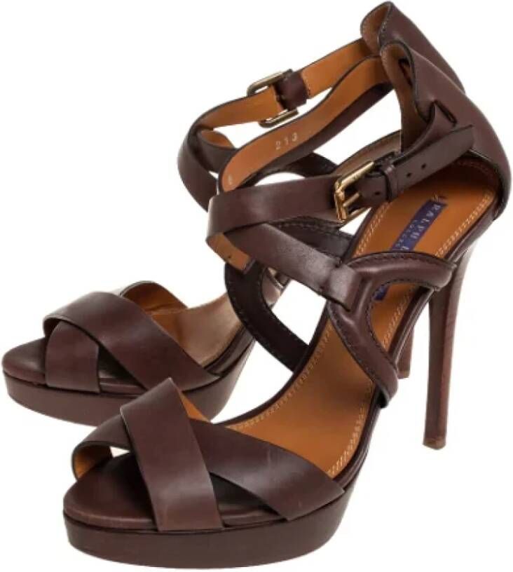 Ralph Lauren Pre-owned Leather sandals Brown Dames