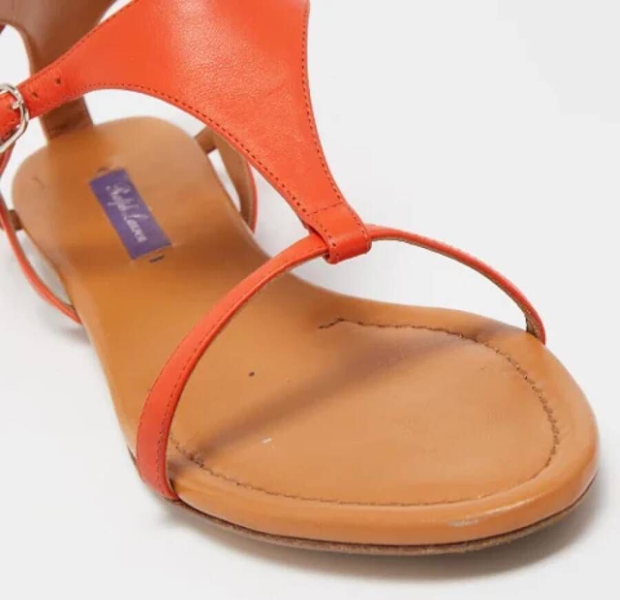 Ralph Lauren Pre-owned Leather sandals Orange Dames