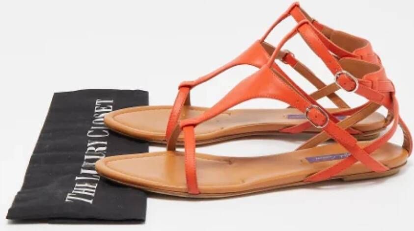 Ralph Lauren Pre-owned Leather sandals Orange Dames