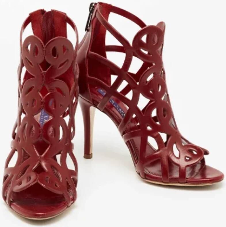Ralph Lauren Pre-owned Leather sandals Red Dames
