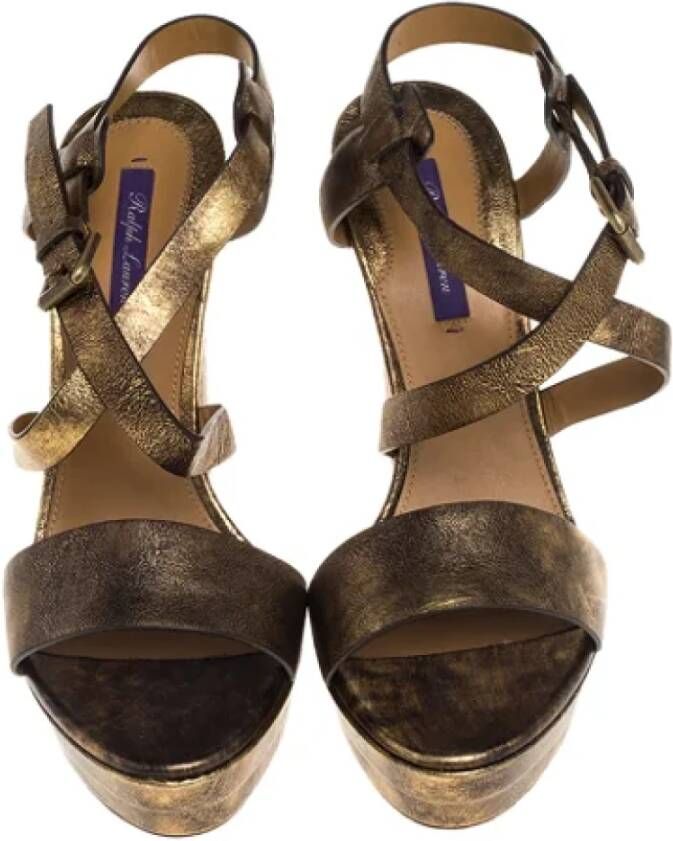 Ralph Lauren Pre-owned Leather sandals Yellow Dames