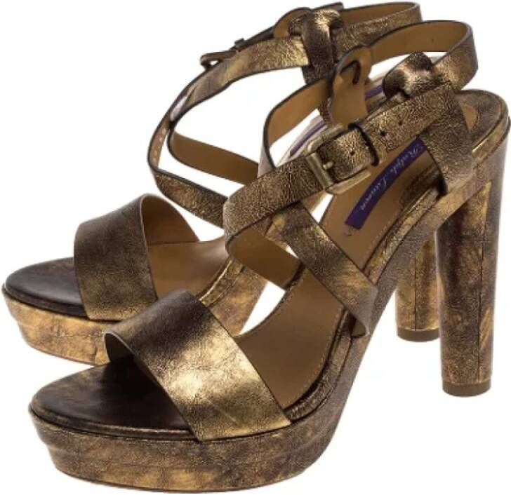 Ralph Lauren Pre-owned Leather sandals Yellow Dames
