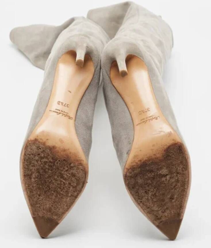 Ralph Lauren Pre-owned Suede boots Gray Dames