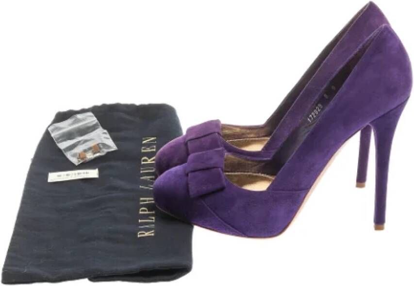 Ralph Lauren Pre-owned Suede heels Purple Dames