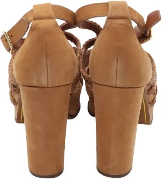 Ralph Lauren Pre-owned Suede sandals Brown Dames