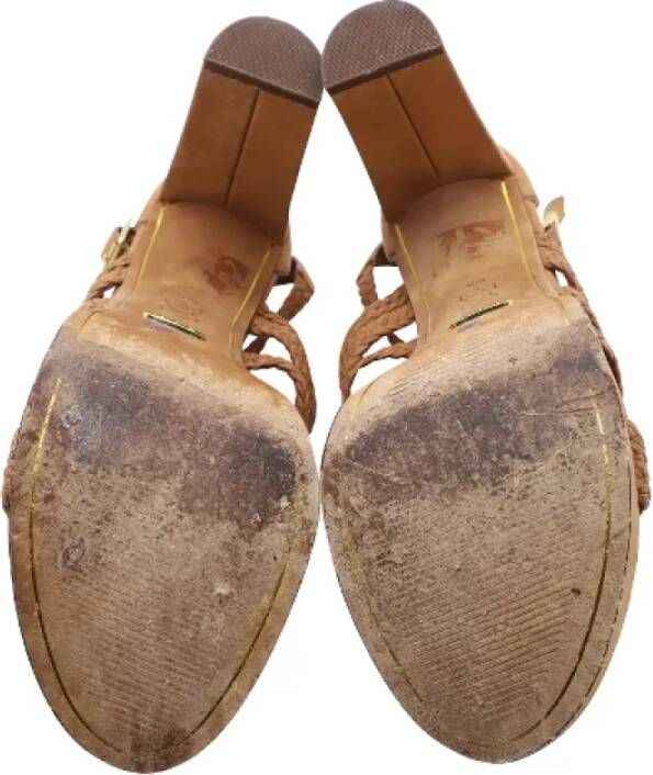 Ralph Lauren Pre-owned Suede sandals Brown Dames