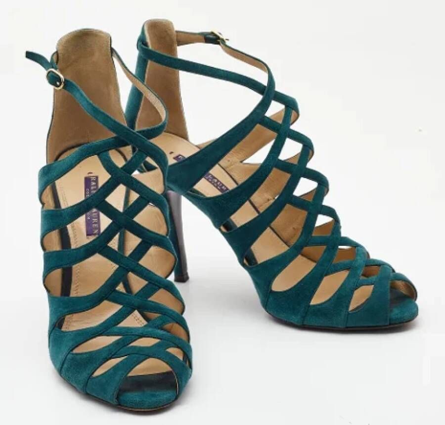 Ralph Lauren Pre-owned Suede sandals Green Dames