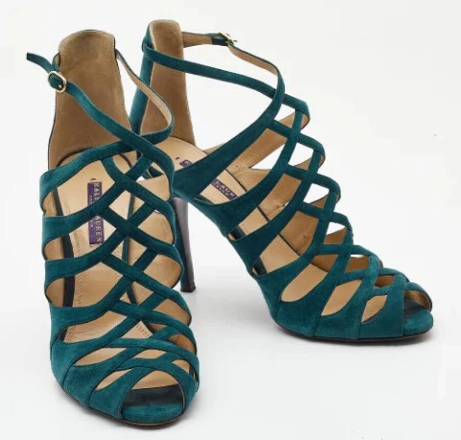 Ralph Lauren Pre-owned Suede sandals Green Dames