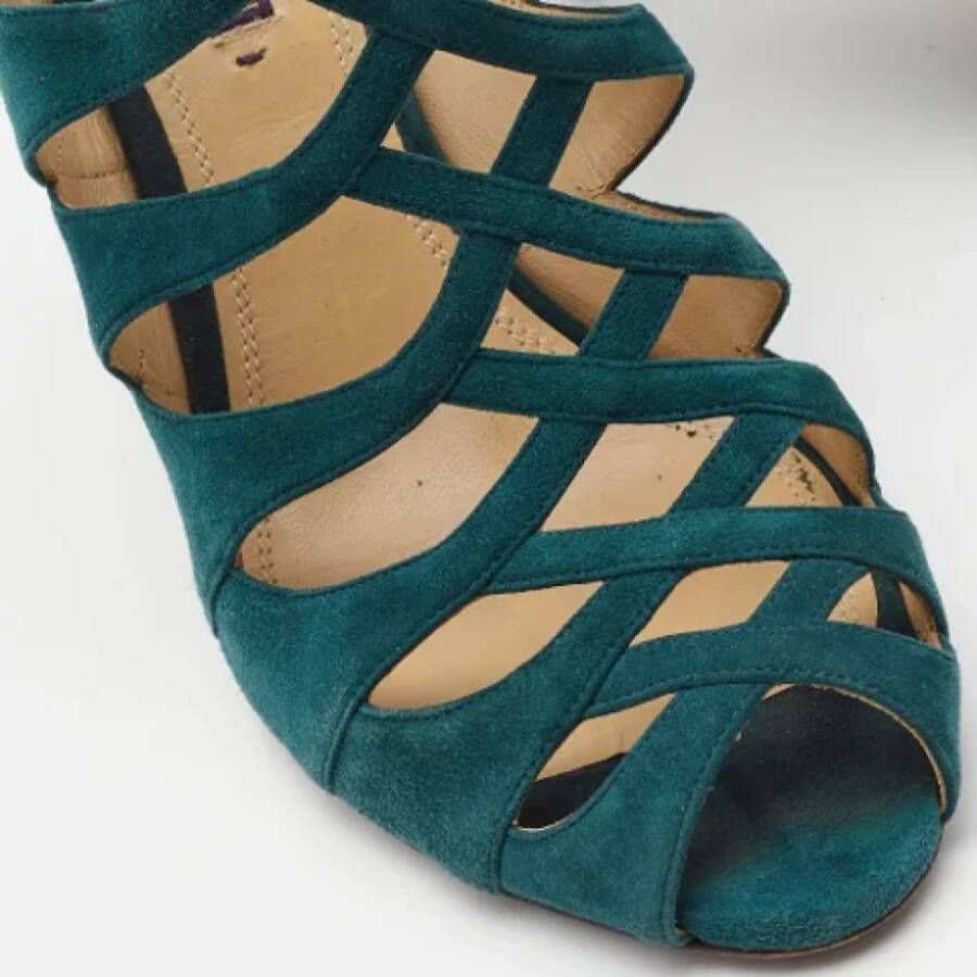 Ralph Lauren Pre-owned Suede sandals Green Dames