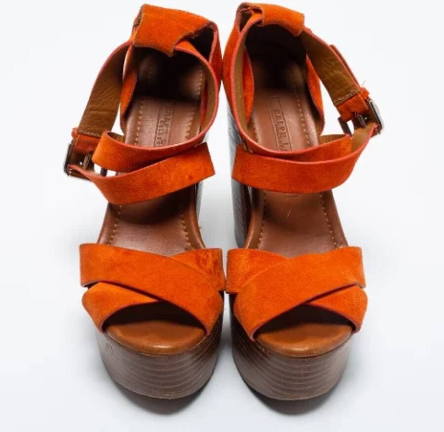 Ralph Lauren Pre-owned Suede sandals Orange Dames