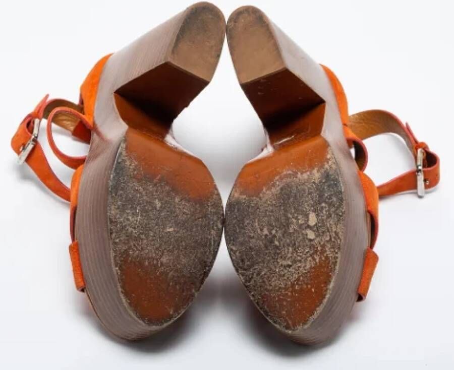 Ralph Lauren Pre-owned Suede sandals Orange Dames