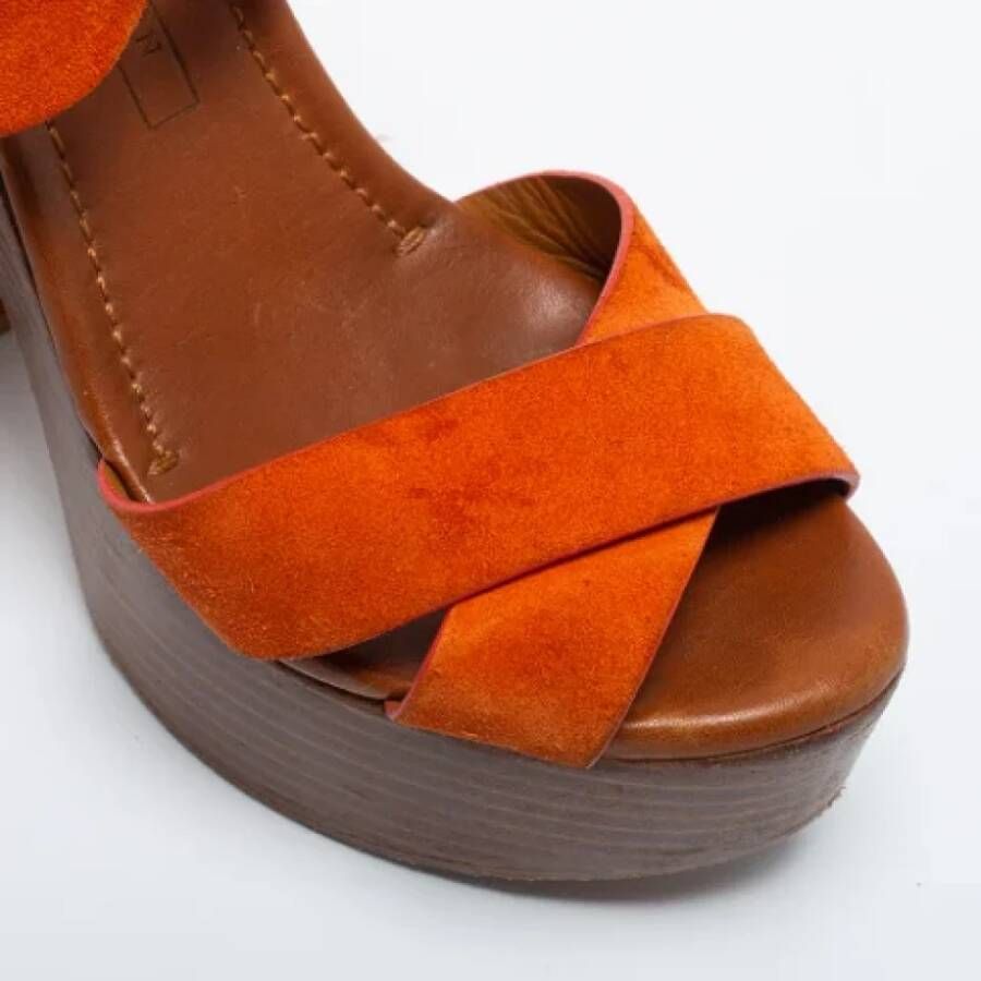 Ralph Lauren Pre-owned Suede sandals Orange Dames