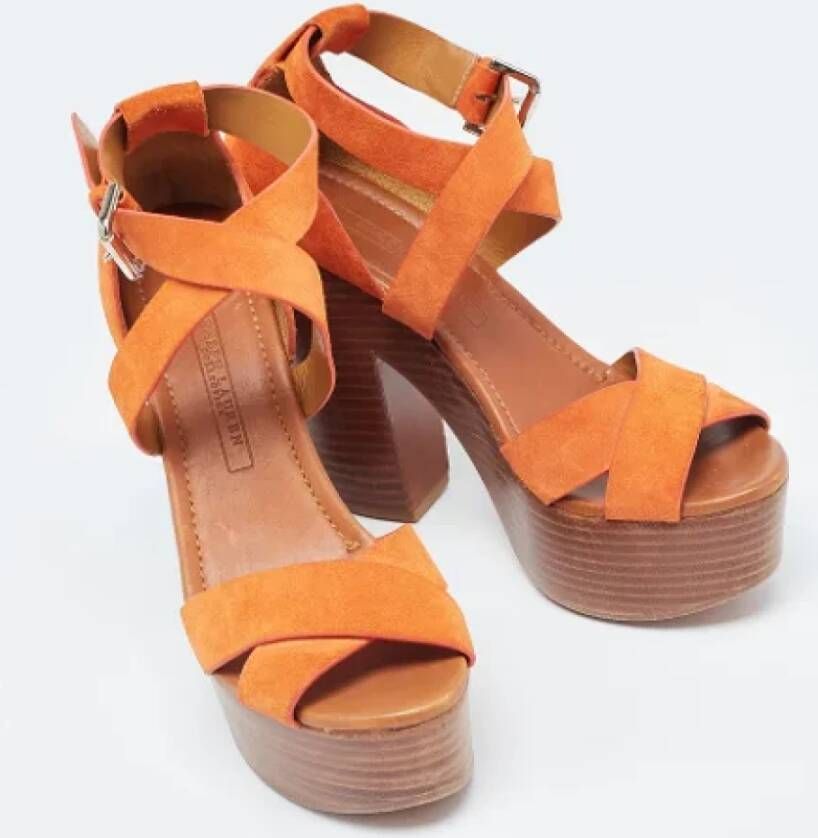 Ralph Lauren Pre-owned Suede sandals Orange Dames