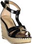 Ralph Lauren Zwarte Polyester Sleehak Sandalen met Enkelband Black Dames - Thumbnail 8