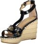 Ralph Lauren Zwarte Polyester Sleehak Sandalen met Enkelband Black Dames - Thumbnail 9
