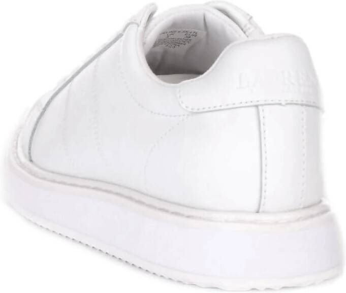 Ralph Lauren Witte Leren Sneakers met Logo Detail Wit Dames