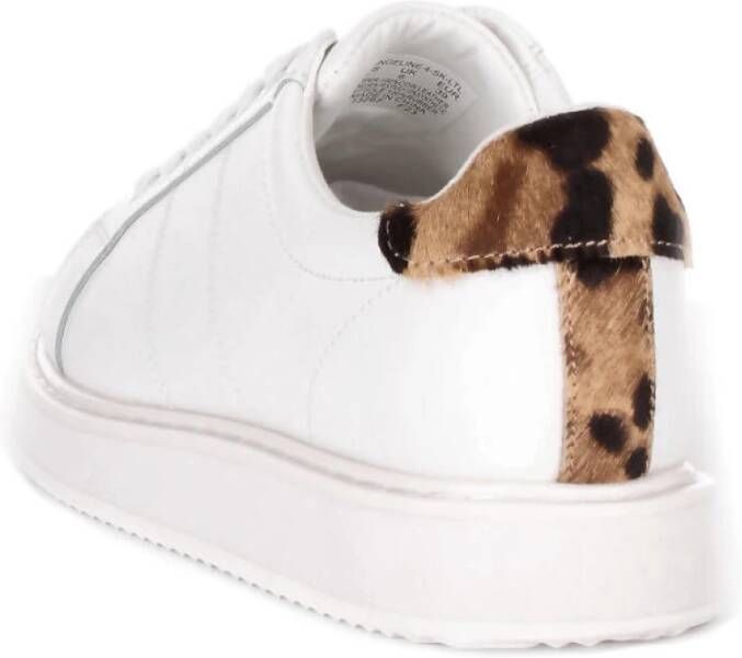 Ralph Lauren Witte Leren Sneakers met Dierenprint Details Wit Dames