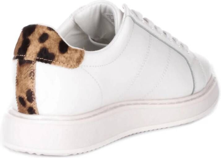 Ralph Lauren Witte Leren Sneakers met Dierenprint Details Wit Dames