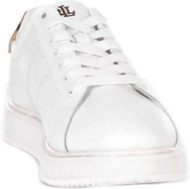 Ralph Lauren Witte Leren Sneakers met Dierenprint Details Wit Dames