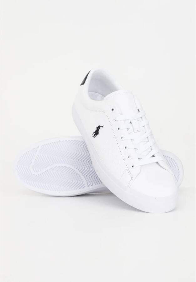 Ralph Lauren Witte Leren Casual Sneakers voor Heren Wit Heren