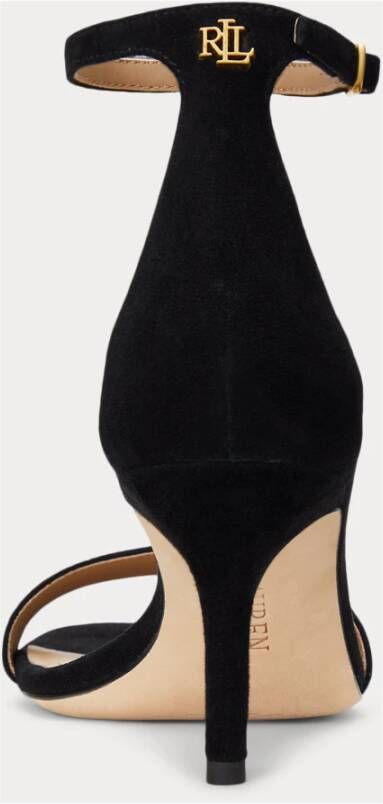 Ralph Lauren Suede sandaal met halfhoge hak