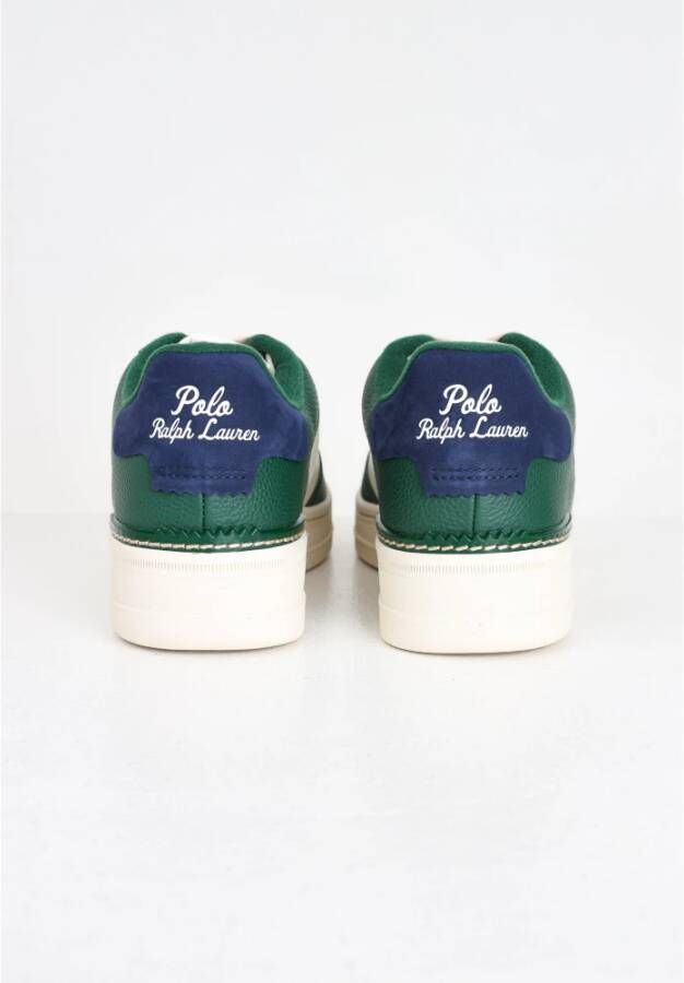 Ralph Lauren Wit Groen Blauw Lage Profiel Sneakers Multicolor Heren