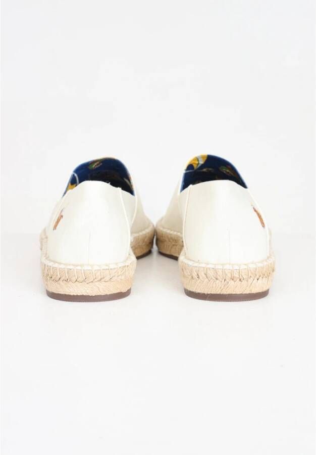 Ralph Lauren Witte Espadrilles Handgemaakt Katoenen Canvas White Heren