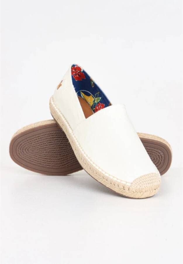 Ralph Lauren Witte Espadrilles Handgemaakt Katoenen Canvas White Heren