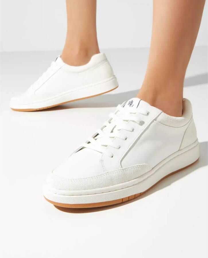 Ralph Lauren Witte leren sneakers Hailey