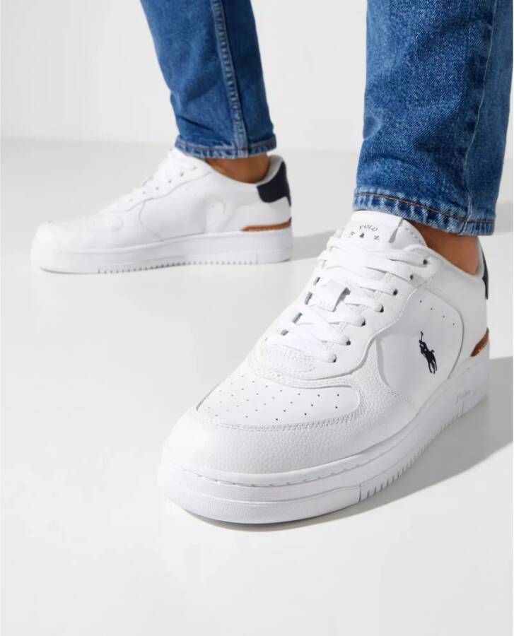 Ralph Lauren Witte leren sneakers Masters Court