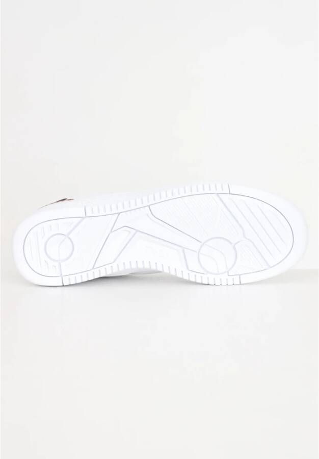 Ralph Lauren Witte Sneakers met Bruin Leren Detail White Heren