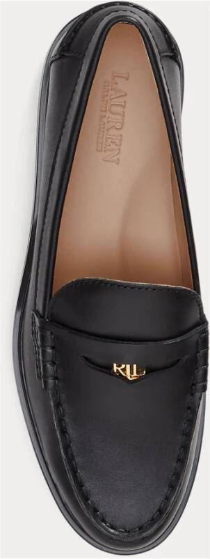 Ralph Lauren Zwarte Lauren Door Zwarte Merlin Penny Loafer Schoenen
