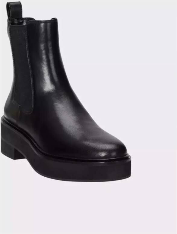 Ralph Lauren Zwarte leren enkellaarsjes Adrianna