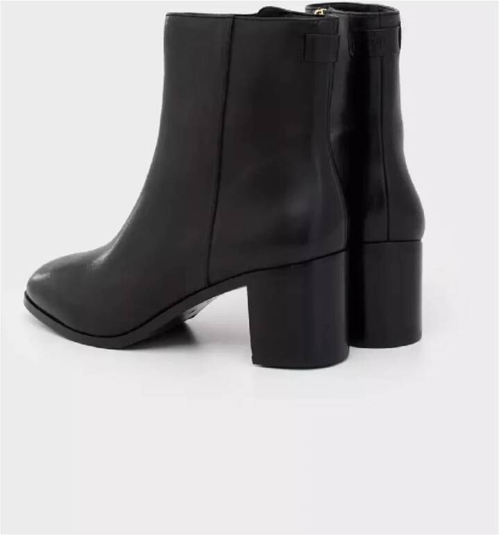 Ralph Lauren Zwarte leren enkellaarsjes Cassie