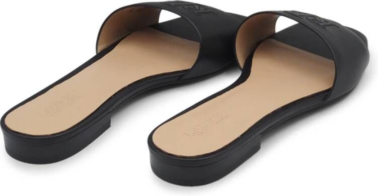 Ralph Lauren Zwarte leren slippers