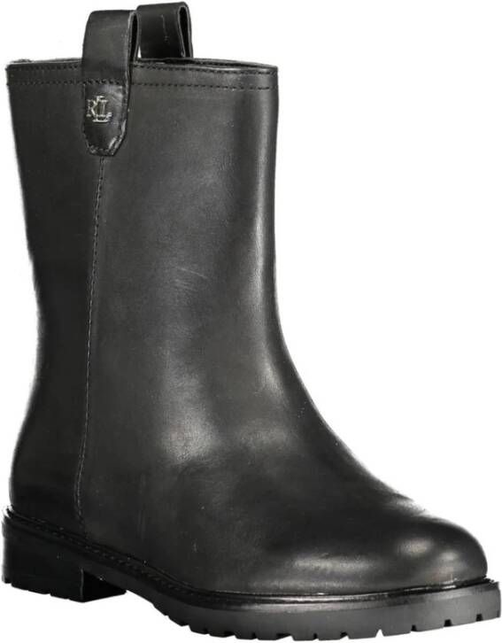 Ralph Lauren Zwarte polyester laarzen met contrastdetails Black Dames