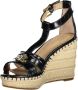 Ralph Lauren Zwarte Polyester Sleehak Sandalen met Enkelband Black Dames - Thumbnail 3