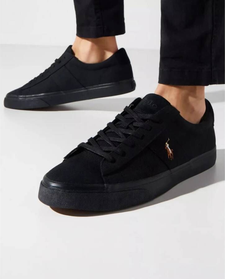 Ralph Lauren Zwarte sneakers met logo