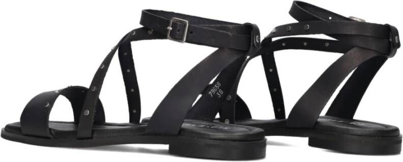 Red Rag Zwarte Leren Sandalen met Studs