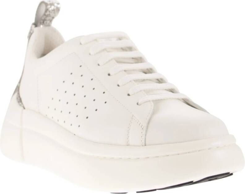 RED Valentino Witte Leren Sneakers met Strikdetail White Dames