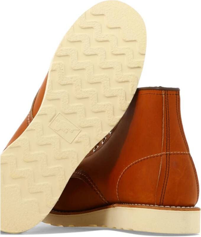 Red Wing Shoes Bruine Enkellaarzen Klassieke Moc Stijl
