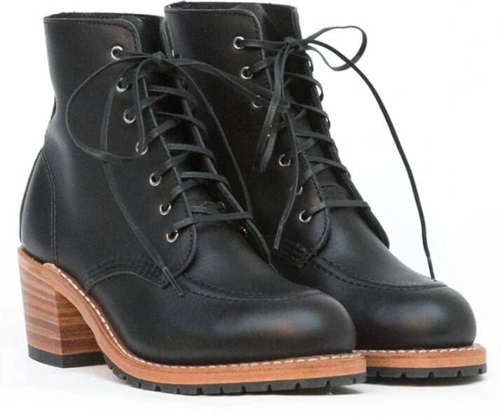 Red Wing Shoes Clara Zwart Grens Leren Laarzen Black Dames