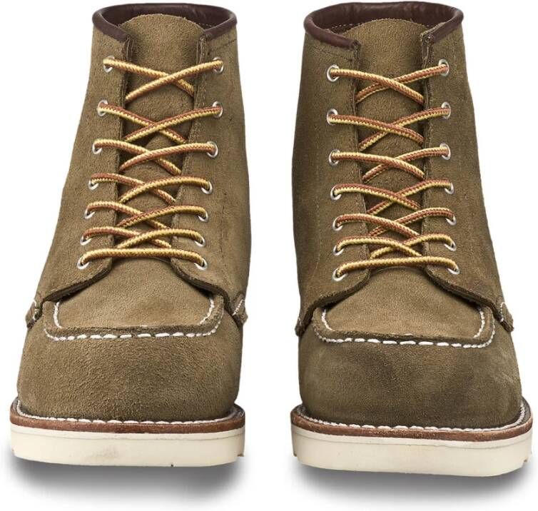 Red Wing Shoes Klassieke Moc Olijf Leren Laars Green Dames